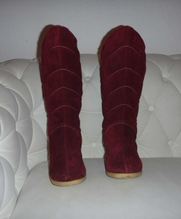 Stiefel - Wildleder - rot - Futter Lammfell - Gr. 39/40
