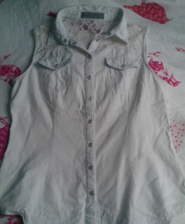 süße Blogger spitzen Jeans Bluse