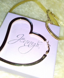 Zuckersüße XXL Statement Herz Creolen Jenny`s Gold Strasssteinchen Neu!