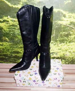 Cowboy-Boots Glattleder Langschaftstiefel Gr. 37