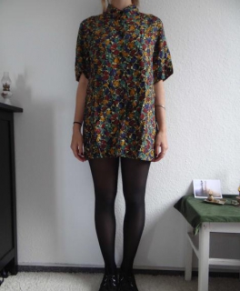 Gemusterte Vintage Longbluse