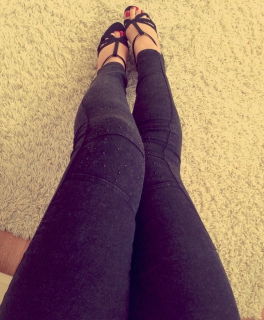 #Neu*#Stylische leichte verwaschene Schwarze #Leggings #Etikett 