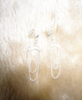 Ohrringe Ohrstecker mit Kette 925 Silber