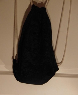 Schwarzer Turnbeutel aus Samt Winter Herbst