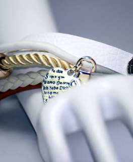 Lederarmband Beige Liebe