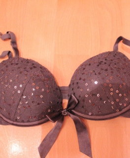 blau-grauer Pailletten BH / Größe 75A / H&M