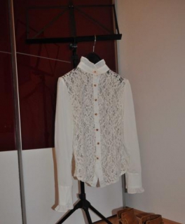 Vintage Romantik Bluse Boho Spitze weiß NEU Größe 38 40