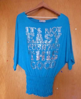 Blaues Flughundoberteil 