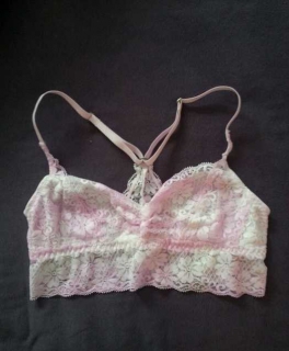 Gilly Hicks Bralette in rosa weiß XS 70A 70B