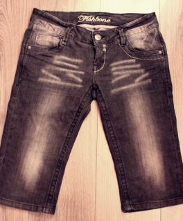 Schwarze washedlook Caprihose