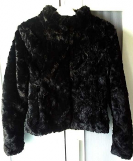H&M Schwarze Fake Fur-Jacke Gr. 38