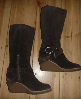 ASH - Stiefel - braun - Wildleder - Keilabsatz - Gr.41