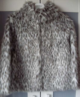 NEU Primark Graue Fake Fur-Jacke Gr. 38