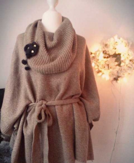 Brauner Woll Poncho H&M