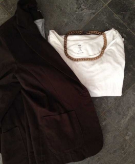 dunkelbrauner/brauner Blazer, Boyfriend