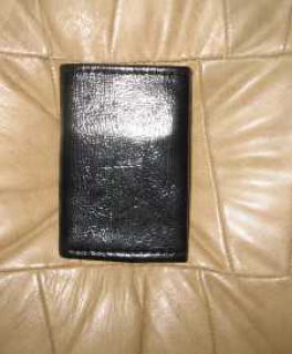 Vintage Schlüssel Etui schwarz Lack Leder 6 Haken