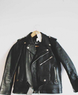 Schwarze Biker Lederjacke Topshop Gr. 34 XS