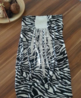 Bandeau Top/Kleid Größe L Zebra Muster