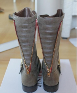 NEU! Stiefel, braun, Größe 39, roter Reißverschluss.