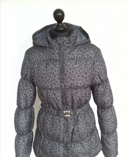 Gesteppte Leoparden Winterjacke Gürtel Jacke Coat