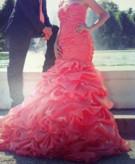 Abendkleid Lachsfarbe