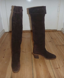 overknee Wildleder Stiefel - dunkelbraun Gr. 37