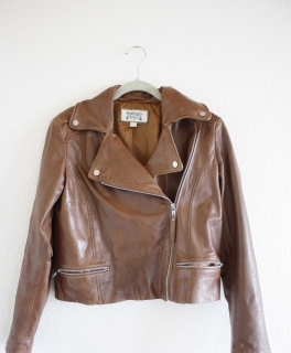 Braune Lederjacke Mango