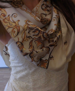 EdlesTuch beige weiß gold