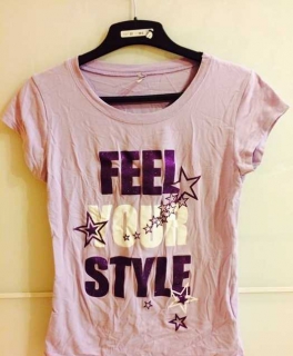 Feel your style lila tshirt Glitzer