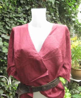 Leinen Tunika Jacke Überwurf Hippie Boho Asien Ibiza Indien Ethno