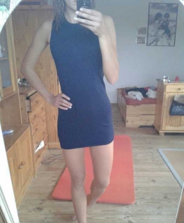 blaues zara Kleid mit goldenem Reißverschluss