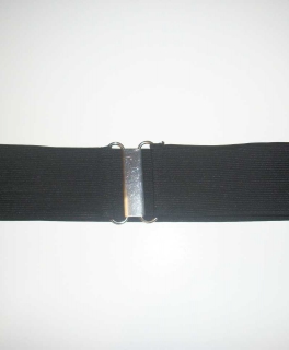 stretch Taillengürtel schwarz Schnalle silber