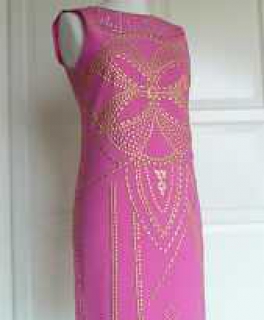 NEU! Versace by H&M pink rosa gold Pailletten Nieten Mini Kleid