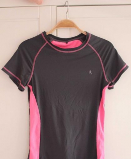 Atmungsaktives Sport - Oberteil Pink/Grau