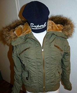 Parka Jacke Blogger  Swag Hipster khaki kuschelig