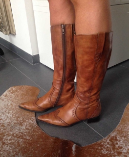 Pesaro Stiefel Leder cognac braun Gr 37