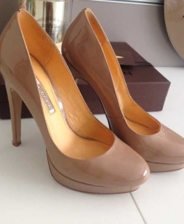 Buffalo Schuhe Pumps High Heels Plateau nude Gr 38 Lack