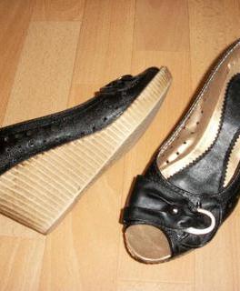 Keilabsatz Schuhe Wedges 37 schwarz