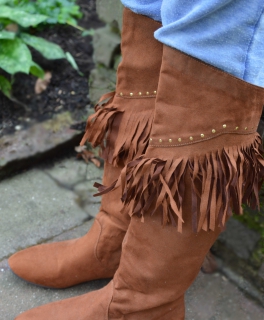 Schöne Cowboystiefel / Indianerstiefel mit Fransen Größe 41