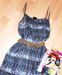 Schönes Kleid Sommer Azteken Luftig Leicht Bunt Swag Blogger Hipster Beach S M 36