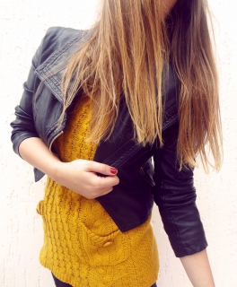 Senfgelbes Strickkleid Oberteil Postman