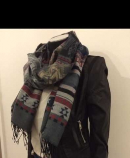 xxl aztekenschal grau