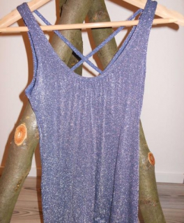 Glitzer Oberteil in Blau