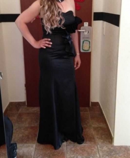 Abendkleid Gr. 38 40 schwarz Sylvester Weihnachten dezent Bandeau wunderschön Party Fete Disco Abi Abschluss Kleid Maxikleid Bandeaukleid