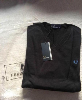 Fred Perry Pullover V-Neck Schwarz NEU 