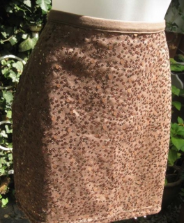 kupferfarbener Pailletten Mini Rock Ibiza Boho Hippie Festival