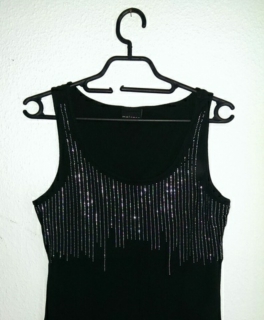 Top Strass silber schwarz Gr. 38