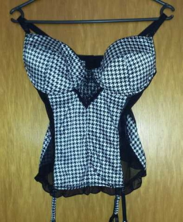 Schöne Schwarz Weiße Corsage