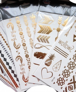 Neu, Gold Flash Tattoo's Schmuck Armband Kette (5 Muster)