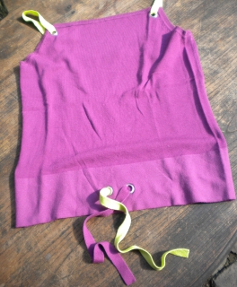 Mango Suits Fein Strick Pulli Top Spaghettiträger ärmellos magenta Boho